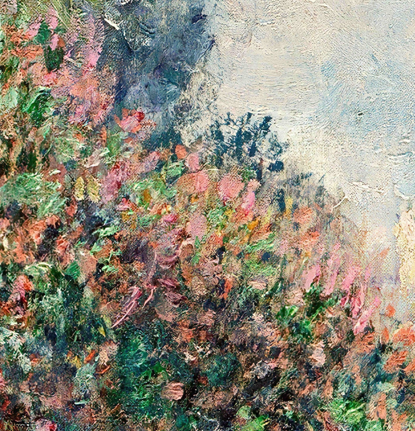 Landspace the Parc Monceau by Claude Monet, 3d Printed with texture and brush strokes looks like original oil-painting, code:018