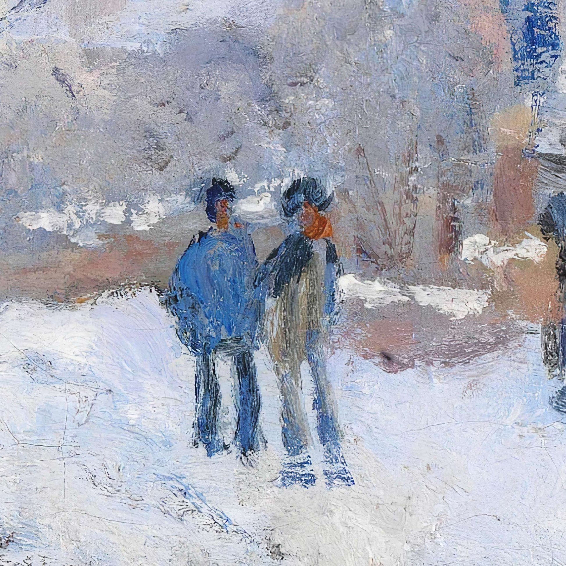 Snow at Argenteuil by Claude Monet, 3d Printed with texture and brush strokes looks like original oil-painting, code:019