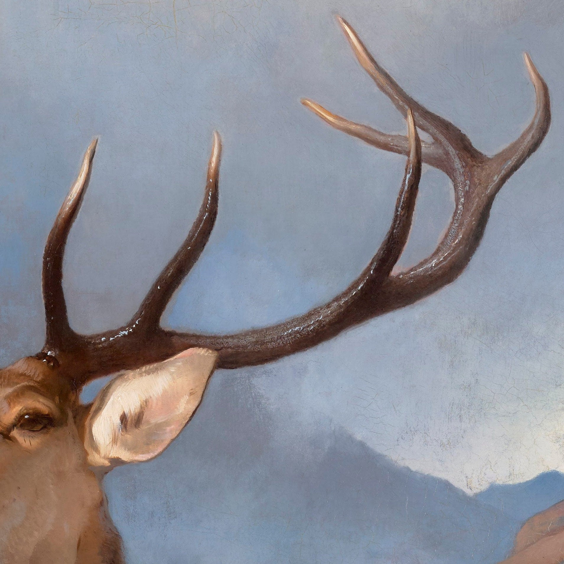 The Monarch of the Glen by Edwin Landseer, 3d Printed with texture and brush strokes looks like original oil-painting, code:027