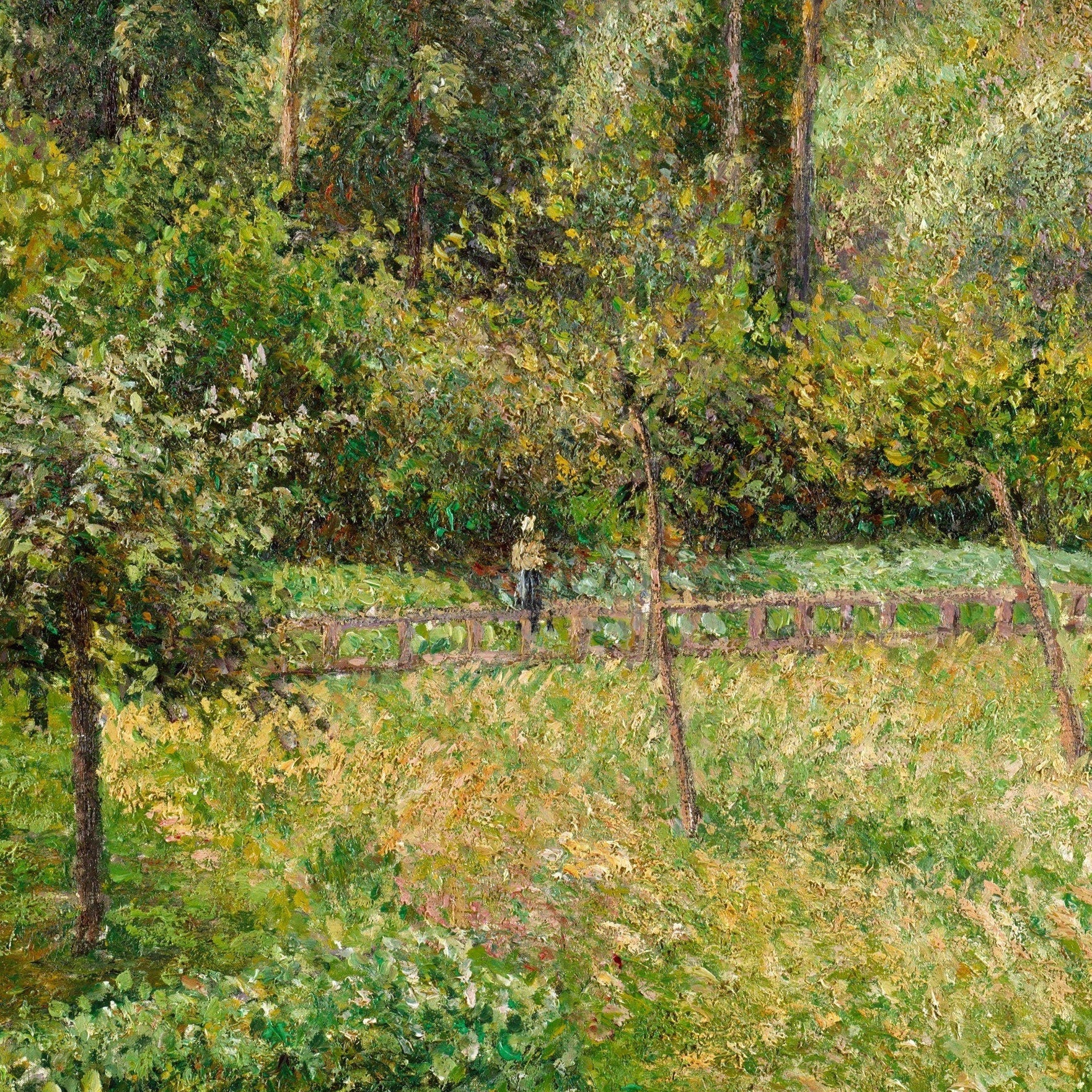 Poplars, Eragny by Camille Pissarro, 3d Printed with texture and brush strokes looks like original oil-painting, code:055