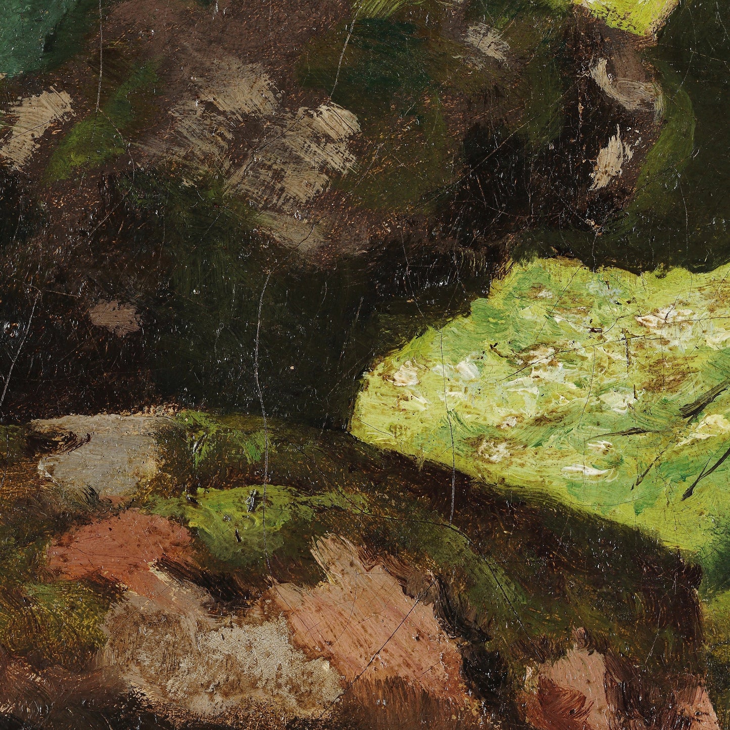 Closed woods by Gustave Courbet, 3d Printed with texture and brush strokes looks like original oil-painting, code:421