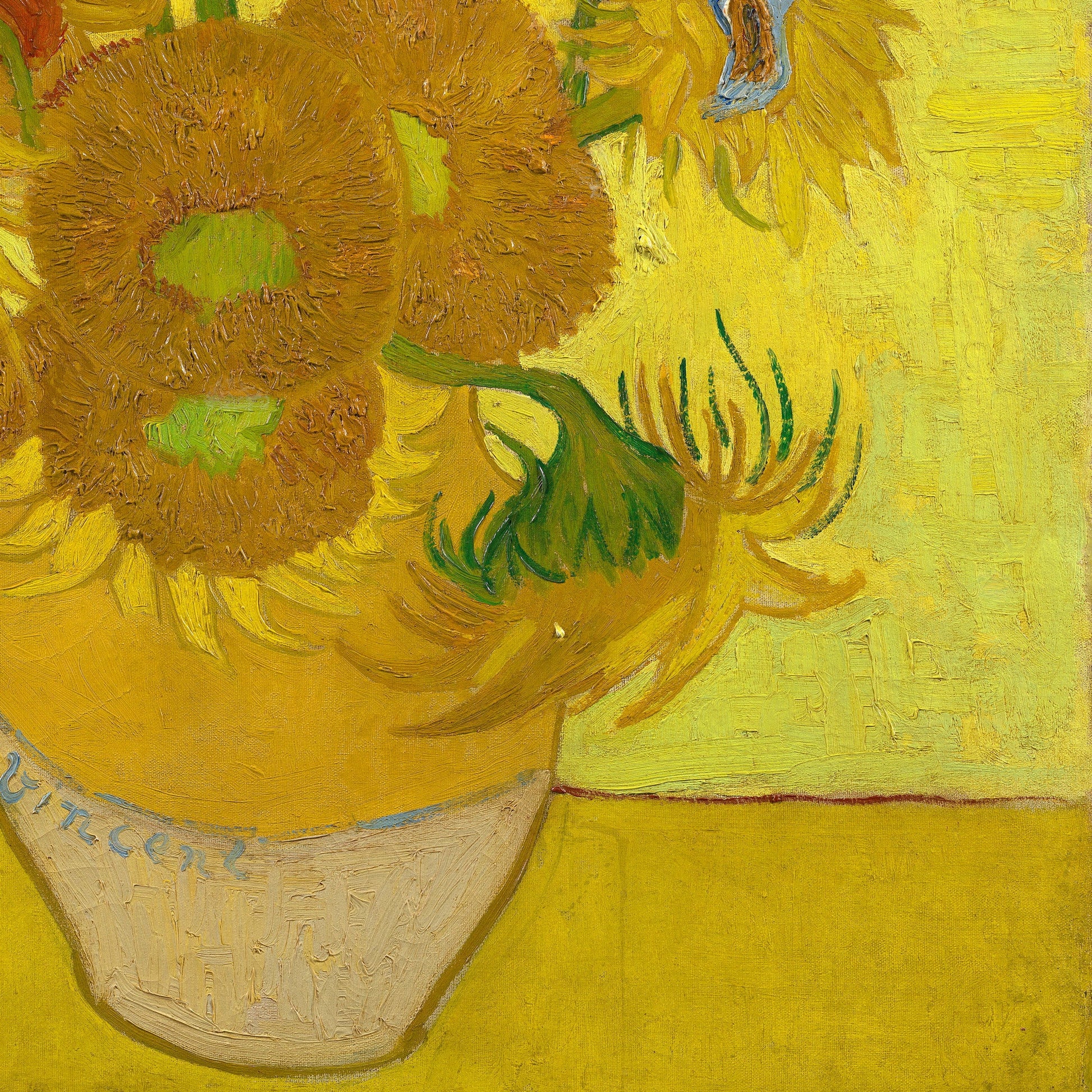 Sunflowers by Vincent Van Gogh, 3d Printed with texture and brush strokes looks like original oil-painting, code:076
