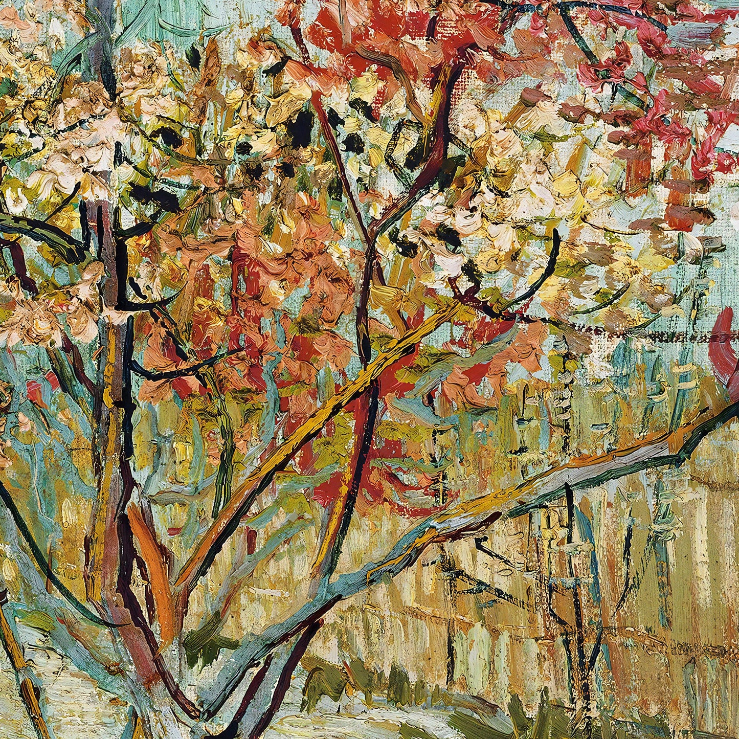 Pink Peach Trees by Vincent Van Gogh, 3d Printed with texture and brush strokes looks like original oil-painting, code:061