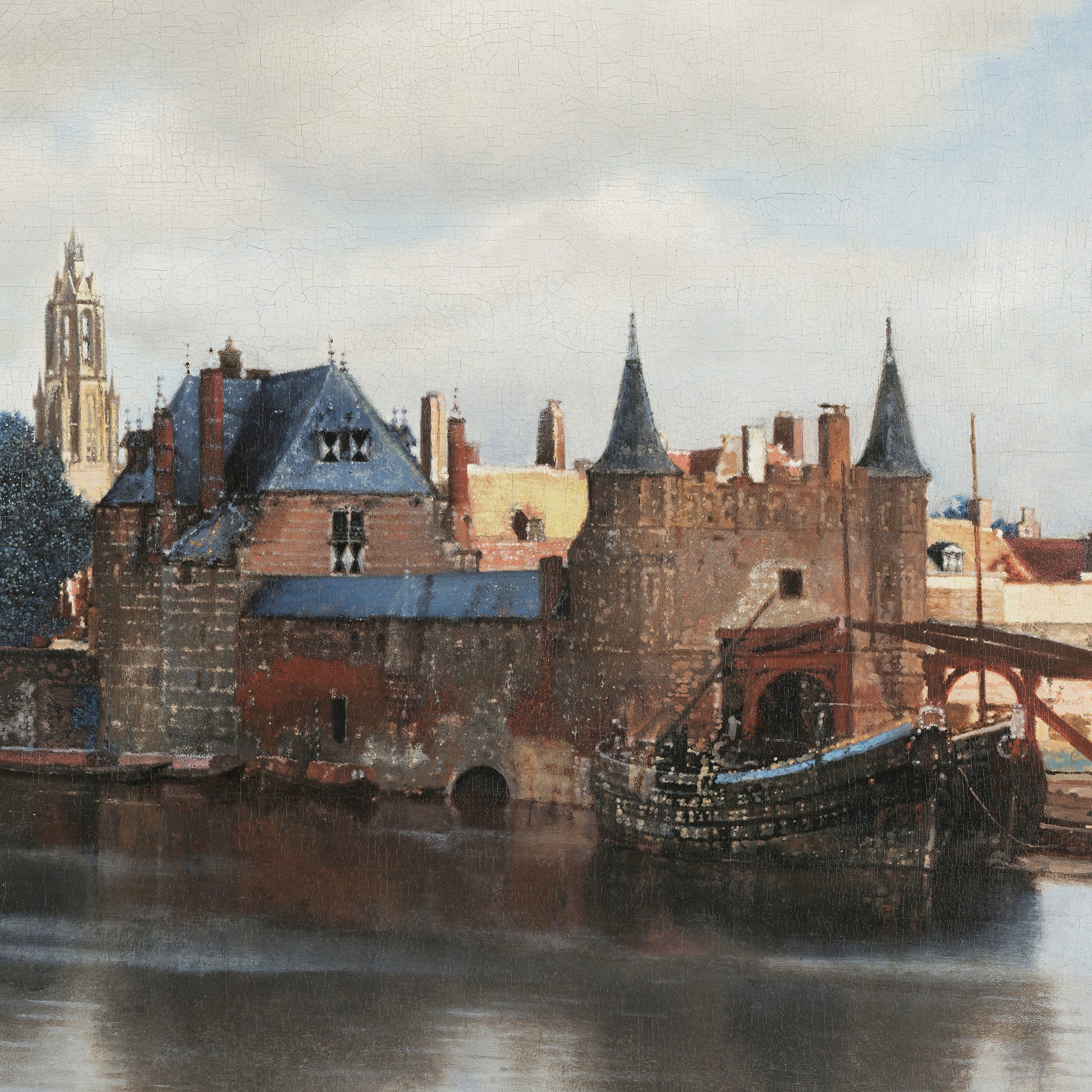View of Delft by Johannes Vermeer, 3d Printed with texture and brush strokes looks like original oil-painting, code:118
