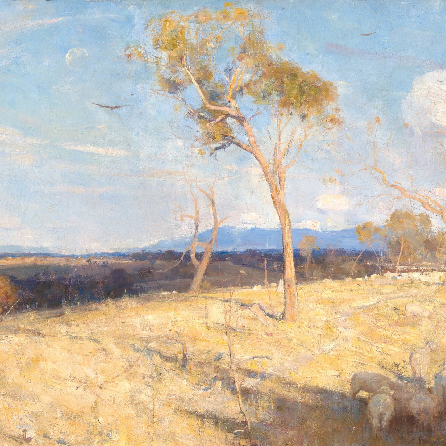 Golden Summer Eaglemont by Arthur Streeton, 3d Printed with texture and brush strokes looks like original oil-painting, code:129