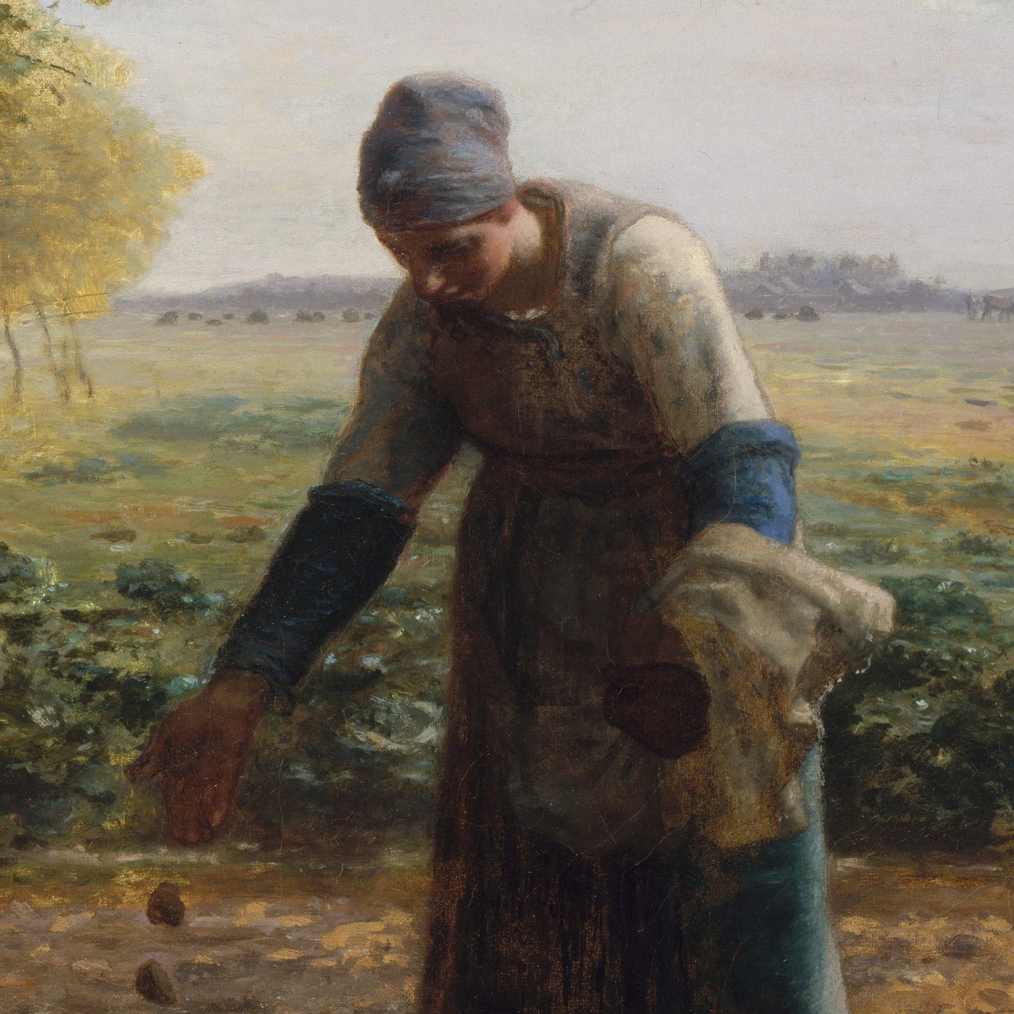 Potato Planters by Jean-François Millet, 3d Printed with texture and brush strokes looks like original oil-painting, code:137