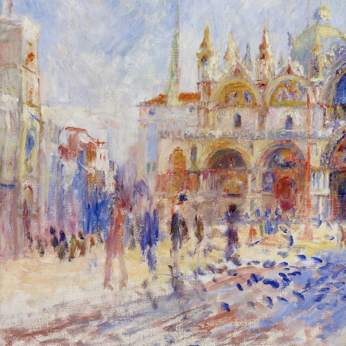 The Piazza San Marco, Venice by Pierre Auguste Renoir, 3d Printed with texture and brush strokes looks like original oil-painting, code:309