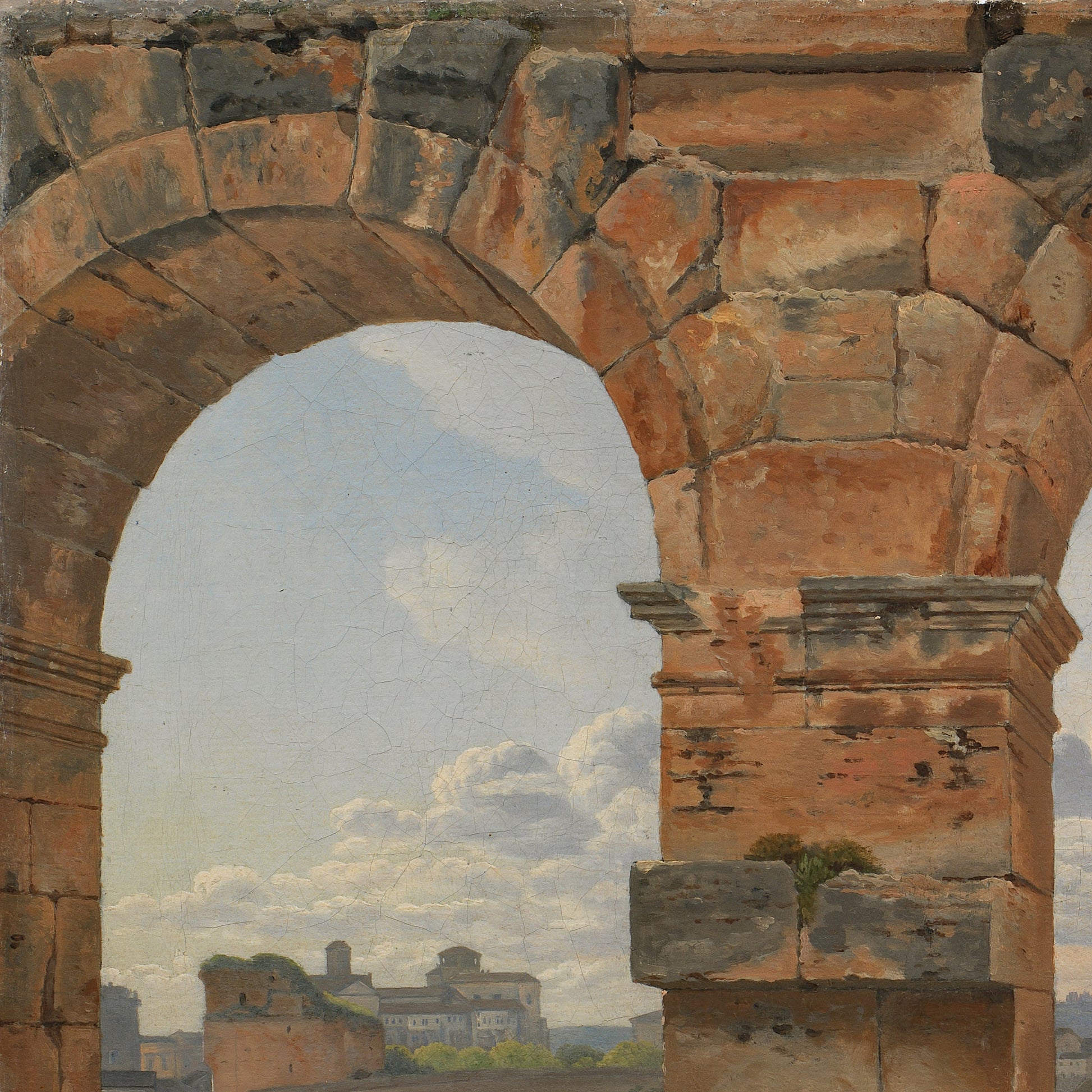 A View Through Three Arches by Christoffer Wilhelm, 3d Printed with texture and brush strokes looks like original oil-painting, code:169