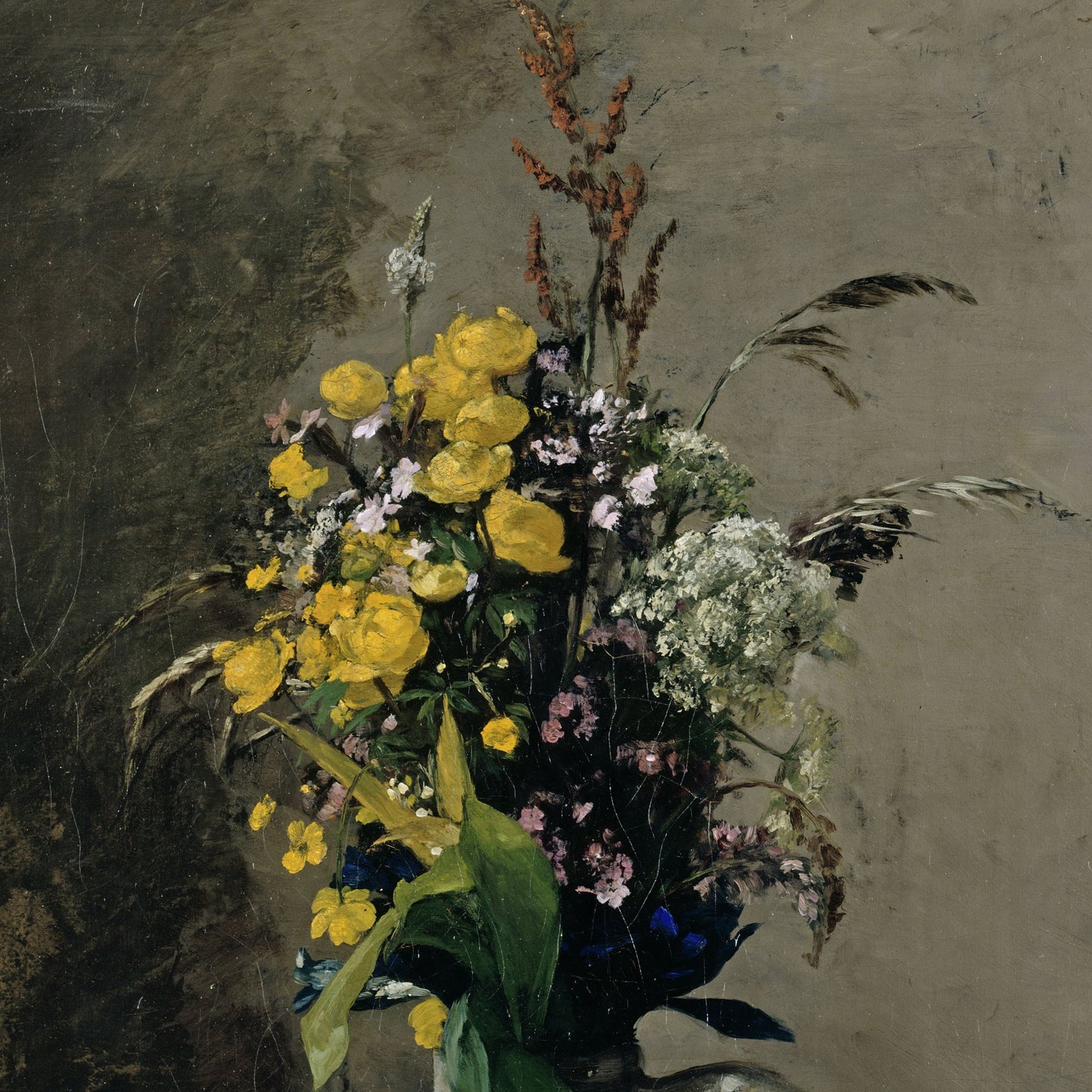 Bouquet of Wild Flowers by Hans Thoma, 3d Printed with texture and brush strokes looks like original oil-painting, code:418