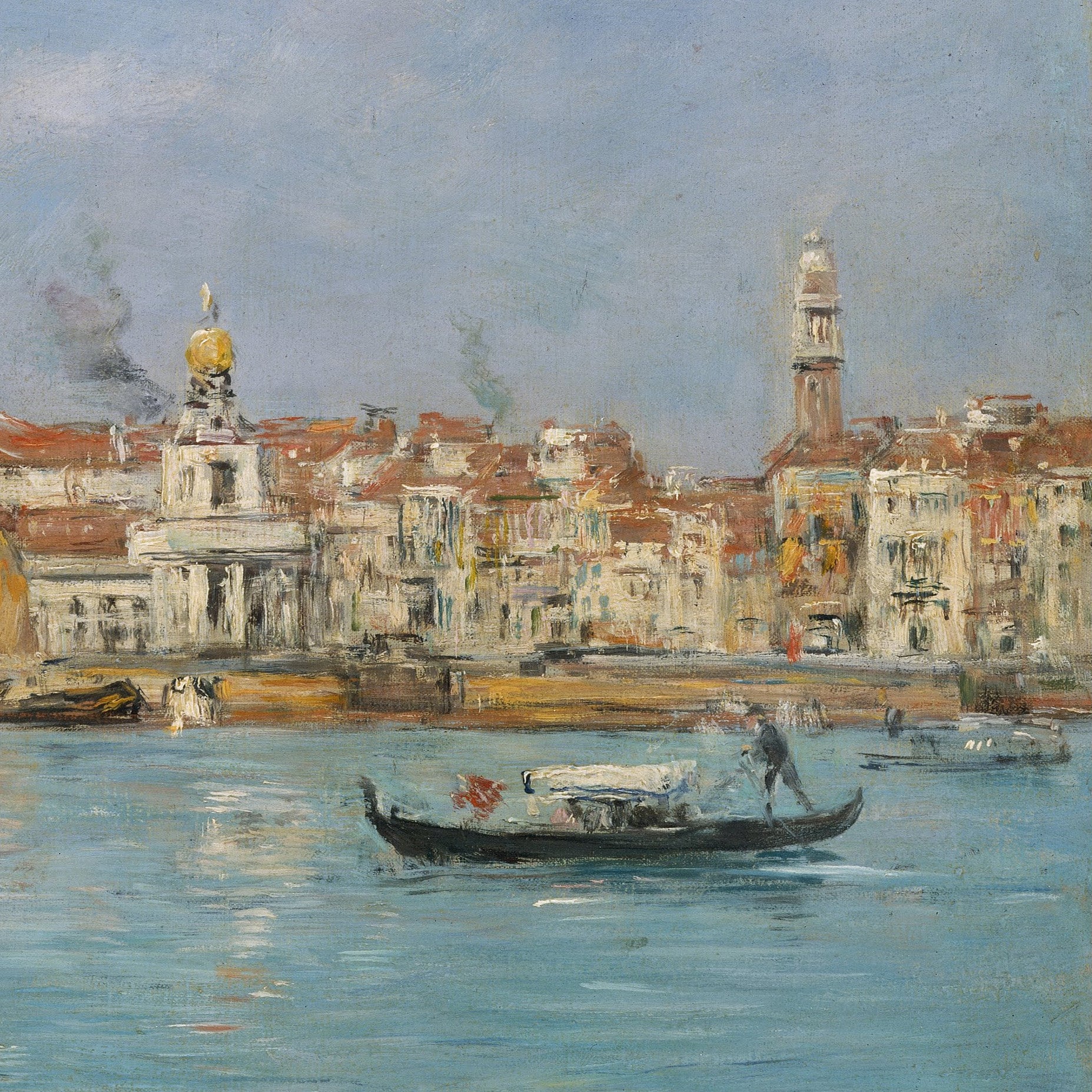 Venice, Santa Maria della Salute by Eugène Boudin, 3d Printed with texture and brush strokes looks like original oil-painting, code:403