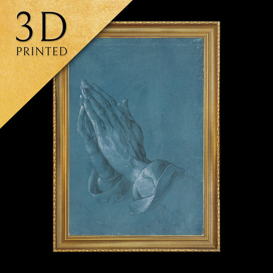 Praying Hands by Albrecht Dürer, 3d Printed with texture and brush strokes looks like original oil-painting, code:492
