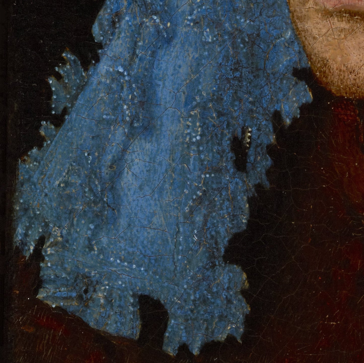 Man in a Blue Cap by Jan Van Eyck, 3d Printed with texture and brush strokes looks like original oil-painting, code:333