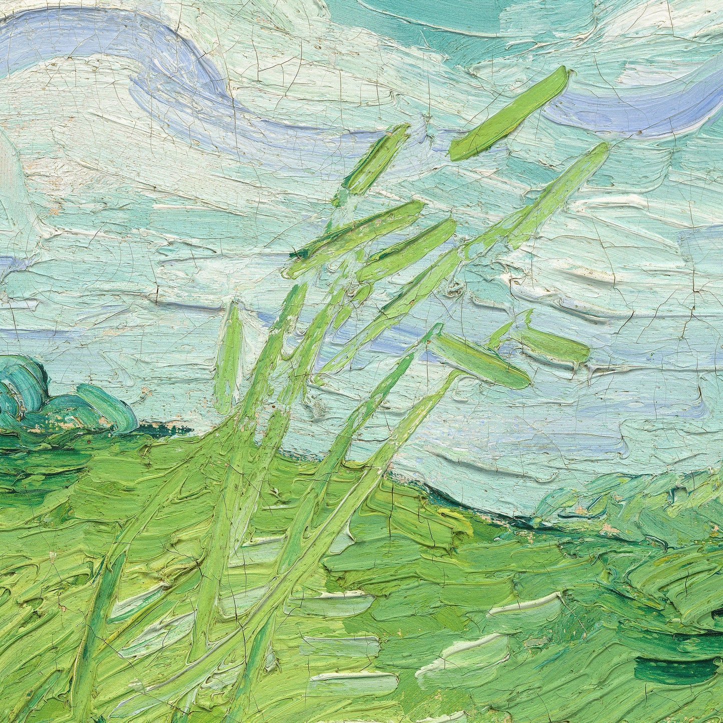 Green Wheat Fields, Auvers by Vincent Van Gogh, 3d Printed with texture and brush strokes looks like original oil-painting, code:342