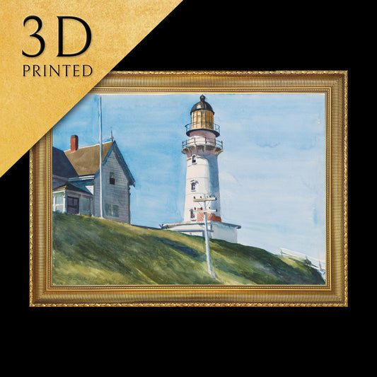 Light at Two Lights by Edward Hopper, 3d Printed with texture and brush strokes looks like original oil-painting, code:501