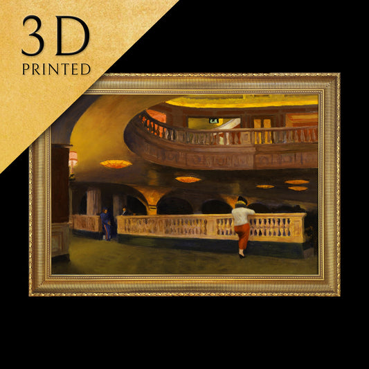 The Sheridan Theatre by Edward Hopper, 3d Printed with texture and brush strokes looks like original oil-painting, code:503