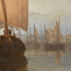 Dort or Dordrecht by J.M.W Turner, 3d Printed with texture and brush strokes looks like original oil-painting, code:507