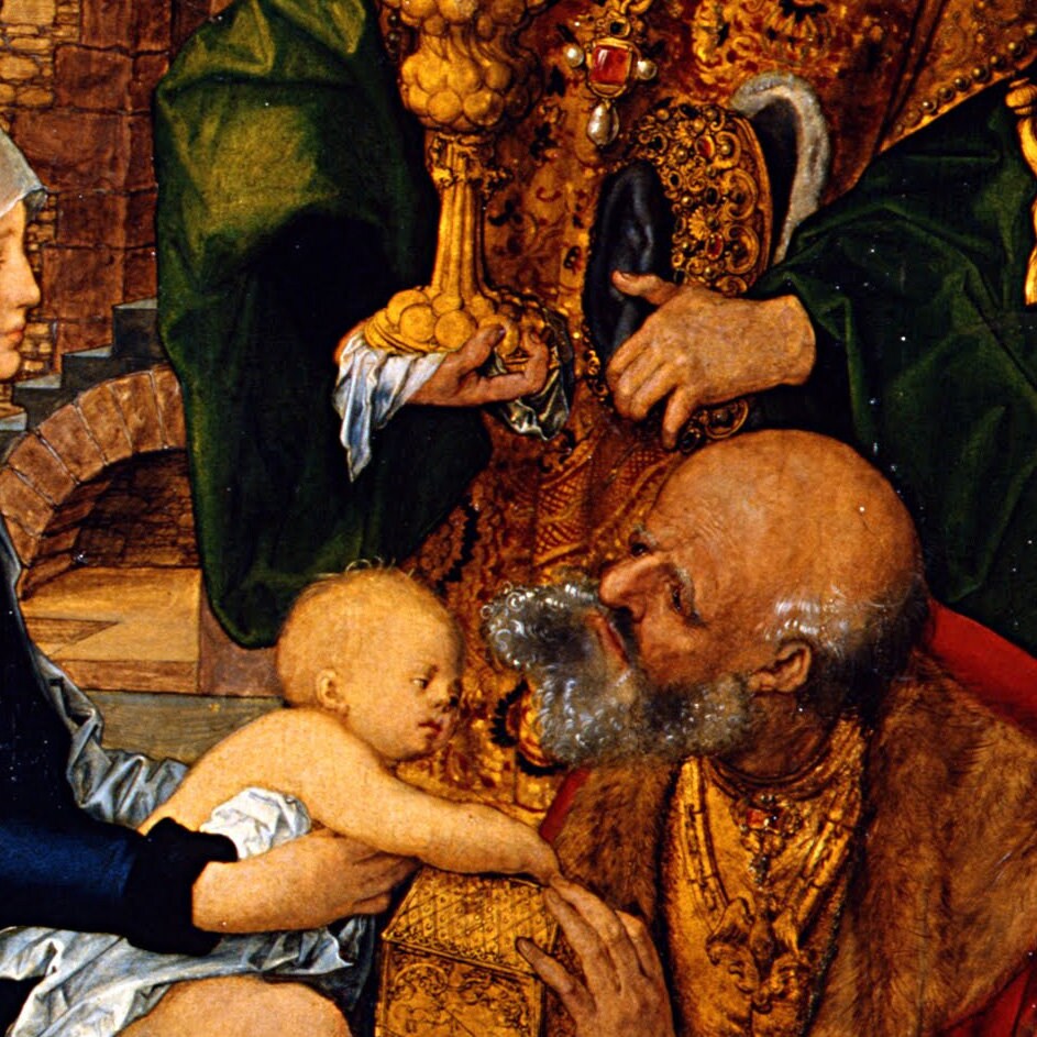 Adoration of the Magi by Albrecht Dürer, 3d Printed with texture and brush strokes looks like original oil-painting, code:499
