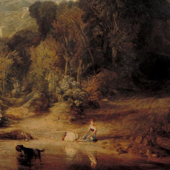 Crossing the Brook by J.M.W Turner, 3d Printed with texture and brush strokes looks like original oil-painting, code:511