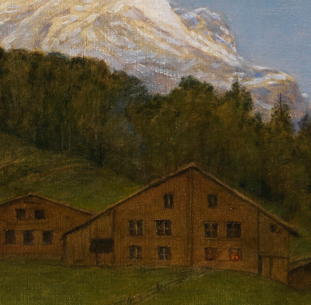 Abend in der Schweiz II by Hans Thoma, 3d Printed with texture and brush strokes looks like original oil-painting code:539