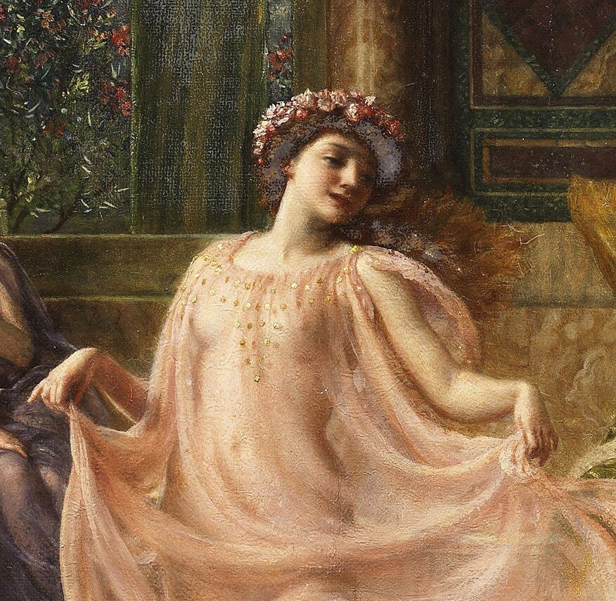 The Lonian Dance by Edward John Poynter , 3d Printed with texture and brush strokes looks like original oil-painting, code:563