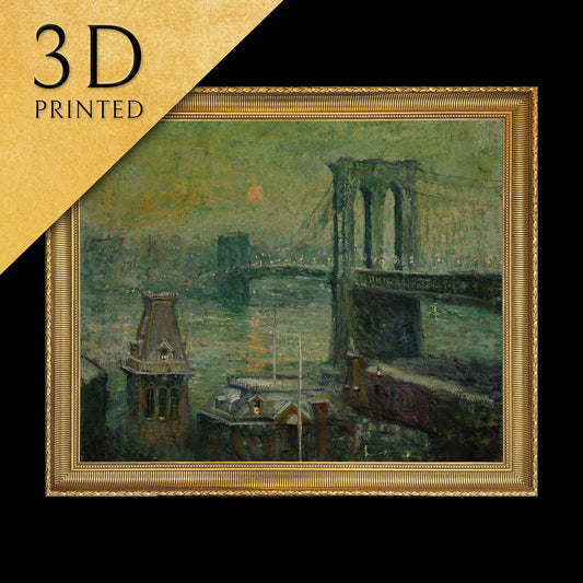 Brooklyn Bridge by Ernest Lawson, 3d Printed with texture and brush strokes looks like original oil-painting, code:549