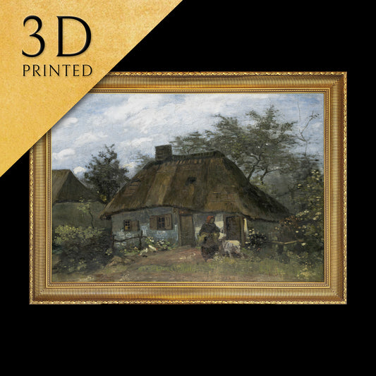 farmhouse in nuenen by Van Gogh , 3d Printed with texture and brush strokes looks like original oil-painting, code:565