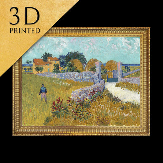 Farmhouse in provence by Van Gogh , 3d Printed with texture and brush strokes looks like original oil-painting, code:565