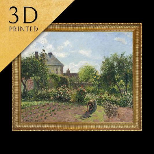 The Artist’s Garden at Eragny by Camille Pissarro, 3d Printed with texture and brush strokes looks like original oil-painting, code:574