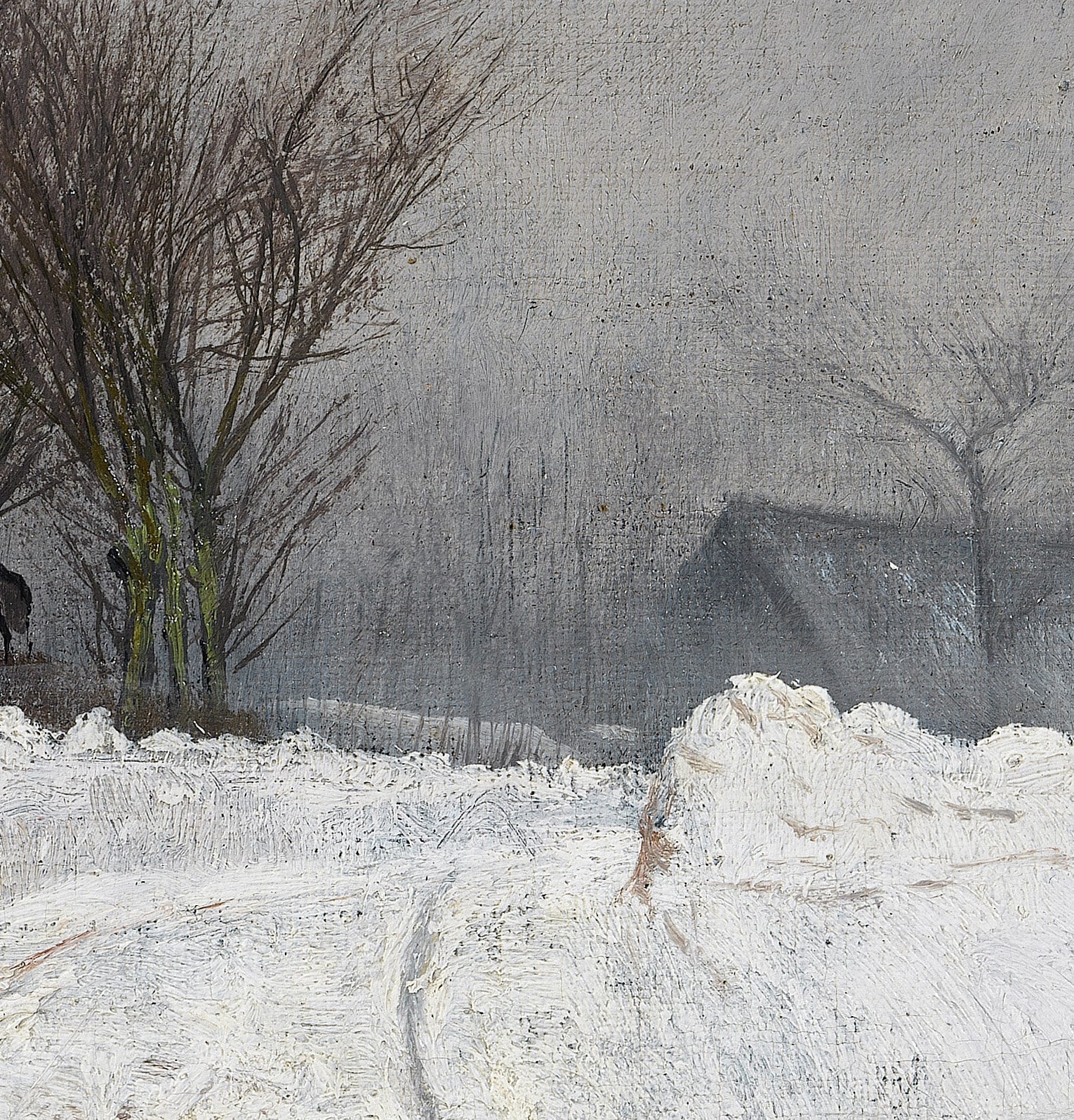 Foggy Winter Day by La Ring , 3d Printed with texture and brush strokes looks like original oil-painting, code:575