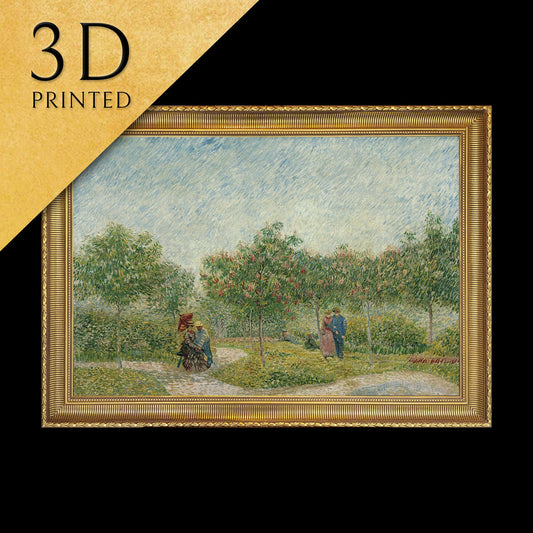 Garden in montmarte with lovers by Van Gogh , 3d Printed with texture and brush strokes looks like original oil-painting, code:581